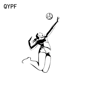 QYPF 11*17.3 CM, Sport, Agrement, Joc Jucător de Volei Fata de Plaja Masina Autocolante de Vinil Silueta C16-1348