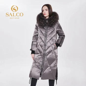 SALCO În 2020, cele mai recente -seller blana naturala de animale perla bumbac haină lungă, sacou cald sacou