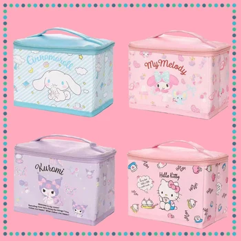 Sanrioed Depozitare Sac De Cosmetice Kawaii Portabil Anime Melodia Mea Kuromi Hello Kitty De Mare Capacitate Praf Impermeabil Fete Cadou