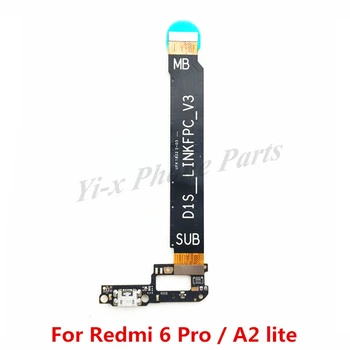 USB de Încărcare Încărcător de Bord Flex & Placa de baza Placa de baza Placa de Conexiuni Cablu Flex Pentru Xiaomi Redmi 6 Pro / Km A2 Lite
