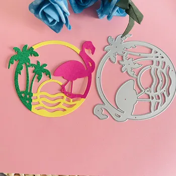 Vara Flamingo copac de nucă de cocos decor mor de Tăiere de Metal Moare DIY Hârtie Album Carduri de Relief Ambarcațiunile de Tăiat Mor de artizanat lucrate manual