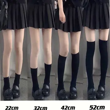 Vițel Femei Primavara Toamna JK Catifea Neagră de Înaltă top Over-the-genunchi Ciorapi Mid-tub Uniformă Cosplay Lolita Goth Kawaii Șosete