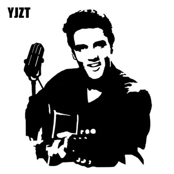 YJZT 12.9 CM*16CM Elvis Presley Actor de Vinil Decal Amuzant Autocolante Auto Negru/Argintiu C3-0019