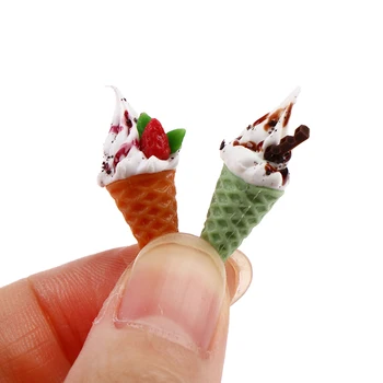 1 buc Simulare Dulce inghetata de Fructe in Miniatura casa Papusa Accesorii Copii Mini Jucării DIY Decorare de Artizanat Fals Drăguț Con