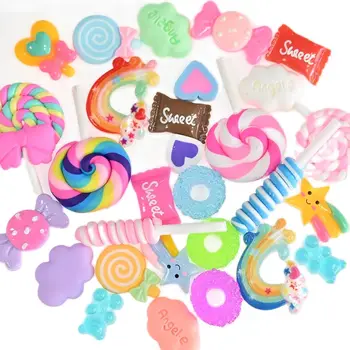 1 Pungă de 30 De Amestecat Bomboane Rășină Nail Art Decor Drăguț Lollipop Kawaii 3D Manichiura Accesorii de Lux pentru Femei Partid Cadouri de Vacanță SD*762