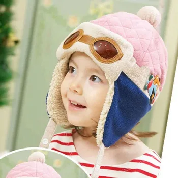 10 la 48 de Luni, Copilul Pălărie de Iarnă 4 Culori Copii mici Cool Baby Boy Fata de Copil Iarna Pilot Caldă Copii Capac Pălărie Beanie