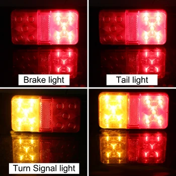 10 LED Stopul de Semnalizare Indicator Lampa Stop spate cu LED-uri de Lumină 2 BUC 12-80V pentru Auto Camion Remorcă Rulotă Lumina de Frână Spate