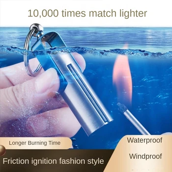 10000 de meciuri cheie lanț kerosen băț de chibrit de metal rezistent la apa bricheta de supraviețuire în aer liber instrument de bărbați accesorii de fumat