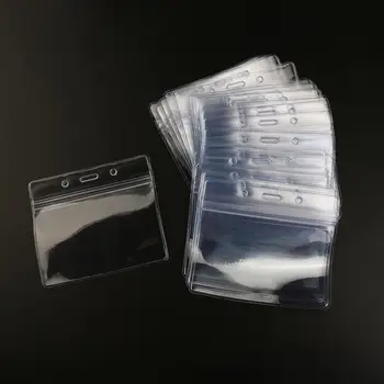 100buc Impermeabil din Plastic Orizontale Eticheta cu Numele Insigna Titularii de Card (Clar)