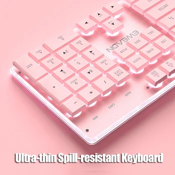 104 Taste Ultra-subțire a Dezactiva Tastatura Roz Membrana Tastatura cu Iluminare din spate rezistentă la Tastaturi pentru Samsung PC Desktop Fete