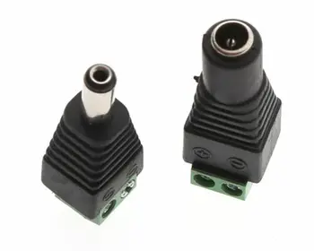 10buc 12V 2.1 X 5.5 mm DC Plug de sex Masculin Jack Adaptor Conector Plug-in Pentru CCTV Singură Culoare LED Lumină