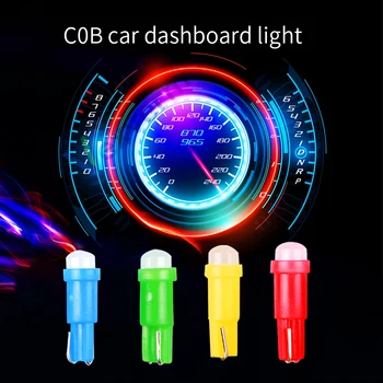 10BUC T5 LED W1.2W W3W LED-uri Auto de Interior Auto de Lumină Partea Pană ceas de Bord Instrument Bec Lampa 4014 LED-uri Super Luminoase
