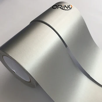 10x500cm Metalic Argintiu mat Metal, Folie de Vinil Rola cu Aer Elibera Bule Gratuit DIY Styling Masina Ambalaj Autocolante
