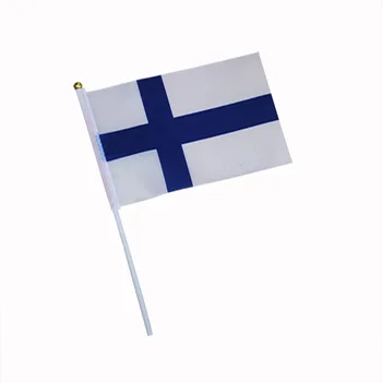 14*21 CM Finlanda care Arborează Pavilion Cu Plastic Polul Țară Banner 100BUC/LOT