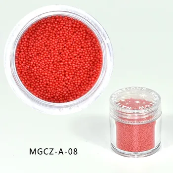 15gram/Vas 0.6 mm-0.8 mm, Colorat Roșu Caviar de Unghii Margele de Sticla Tendință Caviar Unghii Decoratiuni Margele Micro MGCZ-08