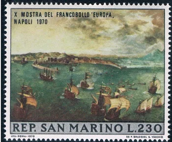 1buc/Set Nou San Marino Post de Timbru 1970 Celebra Pictura Napoli Bay Flota Stamps MNH