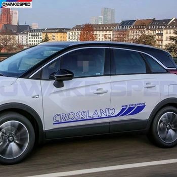 2 buc caroserie Autocolant Pentru Opel CROSSLAND SUV Motorsport Dungi Auto Ușă Laterală Decor de Vinil Decal Curse Accesorii