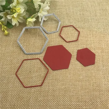 2 buc Hexagonale cadru de Metal de Tăiere Moare Șabloane Pentru DIY Scrapbooking Decorative Relief Artizanat Mor de Tăiere Șablon