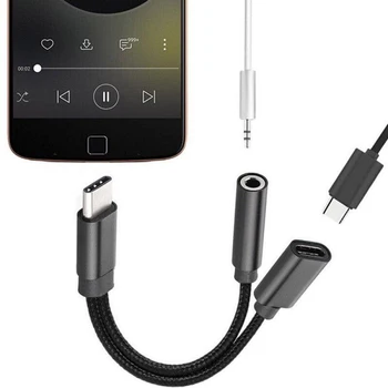 2 In1 USB-C TypeC 3.5 mm Aux Audio Cablu de Încărcare Adaptor Y Splitter Pentru Căști Xiaomi Pentru Huawei Samsung Tip C Convertor