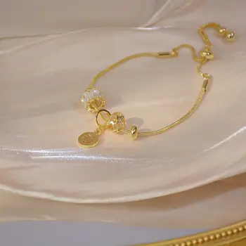 2020 coreeană nou design de moda bijuterii de înaltă sens geometric rotund margele tubulare zircon cristal reglabil brățară de sex feminin