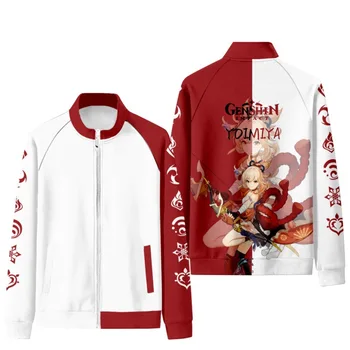 2021 Genshin Impact Cosplay Costum Mona Kaeya Klee Diluc Venti Paimon Zhongli Keqing Ganyu Unisex 3D Haine cu Fermoar