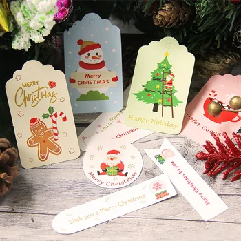 2021 Noel 50PCS Hârtie de Crăciun Etichete Colorate de Carton Om turtă dulce/Mos Craciun/om de Zăpadă de Crăciun Artizanat Agățat Etichete Decor