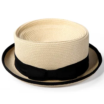 2022 Epocă Laminate Pălărie De Paie Pentru Bărbați Pork Pie Hat Fedora Pălărie Pentru Om Domnilor De Lux Jazz Ribbon Panama Capace Stradale Capace De Soare