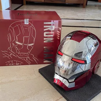 2022 Nou 1:1 Iron Man Marvel MK5 Electric Casca Multi-bucată de Deschidere, de Închidere Casca Control Vocal Ochi Model de Jucărie pentru Adulți Cadou de Crăciun