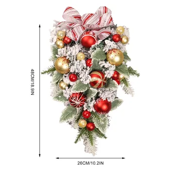 2022 Nouă Coroană de flori de Craciun cu Susul în Jos Decoratiuni pentru Pomul de Crăciun Decorare Pandantiv Fata de Vara Decoratiuni pentru exterior