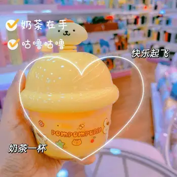 250ml Sanrio Hellokitty Mymelody Cinnamoroll Purin Lapte Ceașcă de Ceai Cute de Grăsime Mici de Plastic Paie Ceașcă Ușor De Transportat Kawaii Cupa