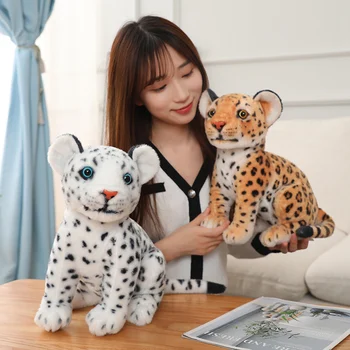 28/32cm Vânzare Fierbinte Moi Umplute Realiste Ghemuit Snow Leopard Jucărie de Pluș Stă Leopard Alb Papusa Pentru Fiul Prietena Copil Cadou