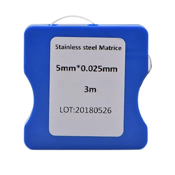 3 Pătrat din Oțel Inoxidabil Matrice Benzi 5mm/6mm/7mm Latime 0,025 mm Thichness Bun Elastice din Oțel Matrice Benzi Rola Dentare Matrix