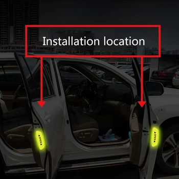 4BUC/set Masina Benzi Reflectorizante de Avertizare Autocolante Pentru Daewoo Matiz Cielo Lanos Nubira Lacetti Ușa Mașinii Autocolante