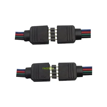 4pin RGB Ace / 5pin RGBW Ac Conector de sex Masculin Dublu Antet 4 / 5 pin pentru benzi cu LED-uri 100buc / 1000pcs/lot