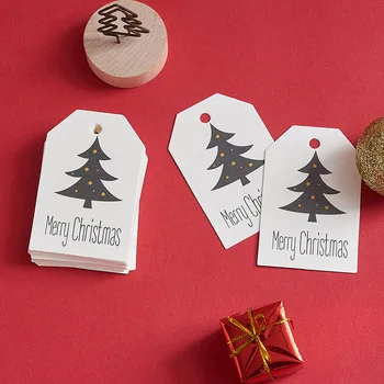 50pcs Crăciun Fericit Categorie Hârtie Kraft Card Cadou Eticheta Tag-ul DIY Atârnă Etichete de Ambalaj Cadou Decor Card Cadou de Crăciun Favoruri Consumabile