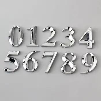 5cm Silver House Număr de Autocolante 3D Auto-Adeziv Placă de Ușă Semn Cifre ABS Plastic Etichetă Apartament Hotel Ușa Biroului Adresa