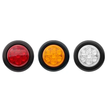 6 Indicatori cu LED-uri 12V 24V Rotund Trailer Side Marker Galben Alb Roșu Pentru Camioane Clearance-ul de Lumini Camion Lămpii de Semnalizare