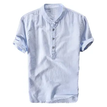 6820-Scurt cu mâneci lungi tricou barbat din bumbac culoare solidă tricou jumătate cu mâneci tricou de vara tricou bottom haine maree