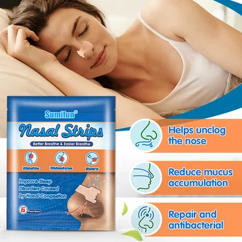 6pcs Anti-sforait Nazale Patch-uri de Îngrijire a Sănătății Anti-sforait Respirație Nazală Patch-uri pentru a Îmbunătăți Calitatea Somnului Și Reduce Zgomotul