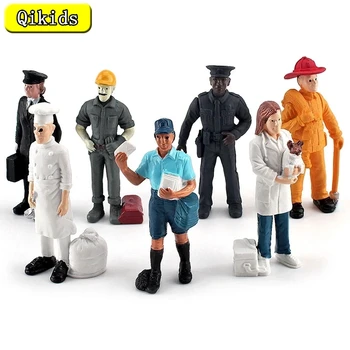 7Pcs/Set Simulare Figurine Model Medic Pompieri Poștaș Brutari Veterinar Polițiști Jucării Educative pentru Copii Cadouri