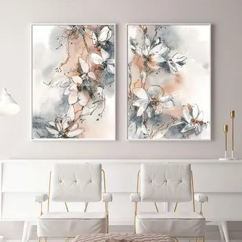 Acuarela Flori Frunze Botanică Postere Canvas Printuri Pictura Arta de Perete de Imagine pentru Camera de zi Interior Decor Acasă