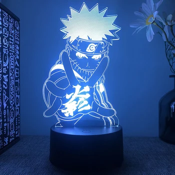Anime Naruto Lampa Figura Konoha, Kakashi, Sasuke Uchiha Itachi 3D Led Lumina de Noapte Schimbare de Culoare figurina Model de Jucărie Copil Cadou