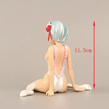 Anime înaltă calitate Rem Re:Viața Într-O Lume Diferită De Zero kawaii fata Pijamale genunchi postura Figura PVC Modelul de Colectare