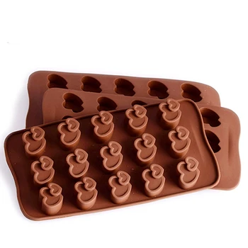 Aomily 15 Inimile Duble În Formă De Silicon Săpun Bomboane Fondant De Ciocolata Bucătărie Mucegai Nunta Silicon Cookie-Uri De Ciocolată Tort Mucegai