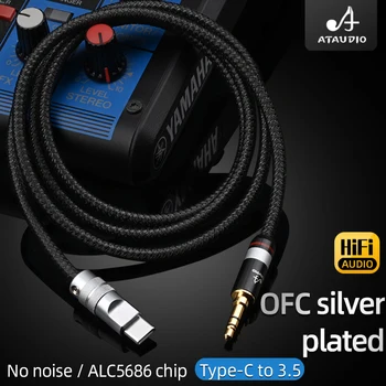 ATAUDIO HIFI Usb de Tip C-3.5 mm Audio Aux Cablu setul cu Cască Difuzor Jack pentru Căști, Adaptor de Masina Aux