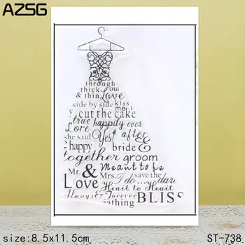 AZSG rochie de Mireasa Clar Timbre/Sigilii Pentru DIY Scrapbooking/Carte de a Face/Album Decorative Silicon Timbru Meserii