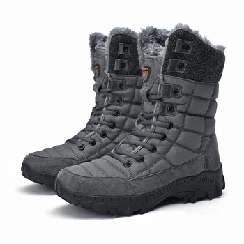 Barbati cizme de zăpadă în aer liber pluș cald și rece rezistent impermeabil cizme barbati Ridicat de bumbac cizme Mari 38-48