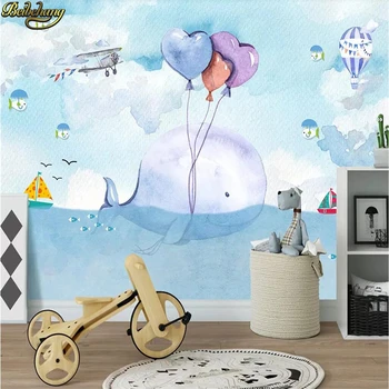 Beibehang de Desene animate Personalizate balena balon dormitor pentru copii la TV imagini de fundal de fundal pentru camera foto, hârtie de perete pentru camera copii