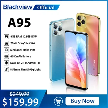 Blackview A95 Smartphone Helio P70 Octa Core Android 11 Telefon Mobil 8GB+128GB 6.528