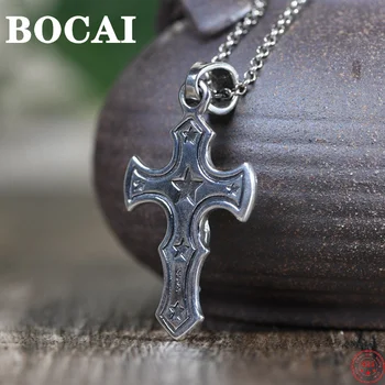 BOCAI Argint 925 Pandantive 2022 Nou Cruce Simplă Farmec Legăna Bijuterii Barbati Femei Pura Argentum Isus Hristos Amuleta